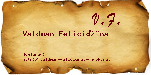Valdman Feliciána névjegykártya